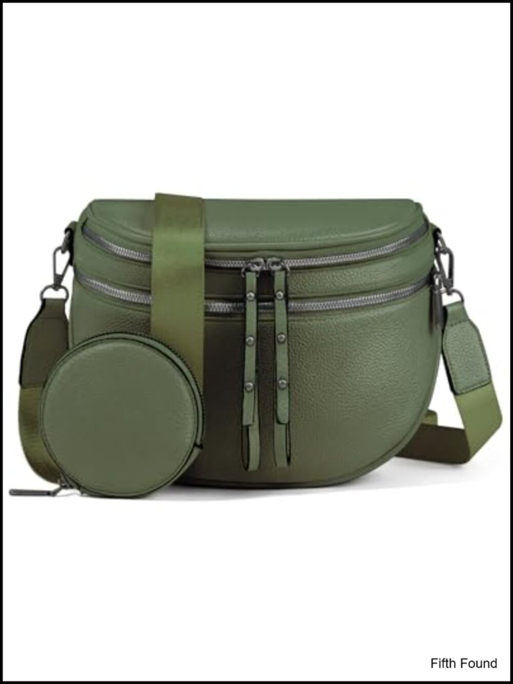 Vegan Leather Saddle Crossbody Bag with Coin Purse